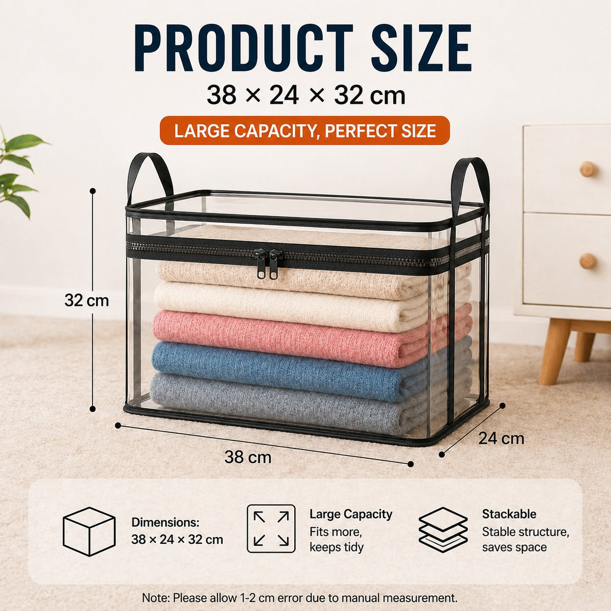 🔥Last Day 49.5% OFF📦Portable Large Heavy-Duty Thick Plastic Clear Storage Box with Hinged Lid
